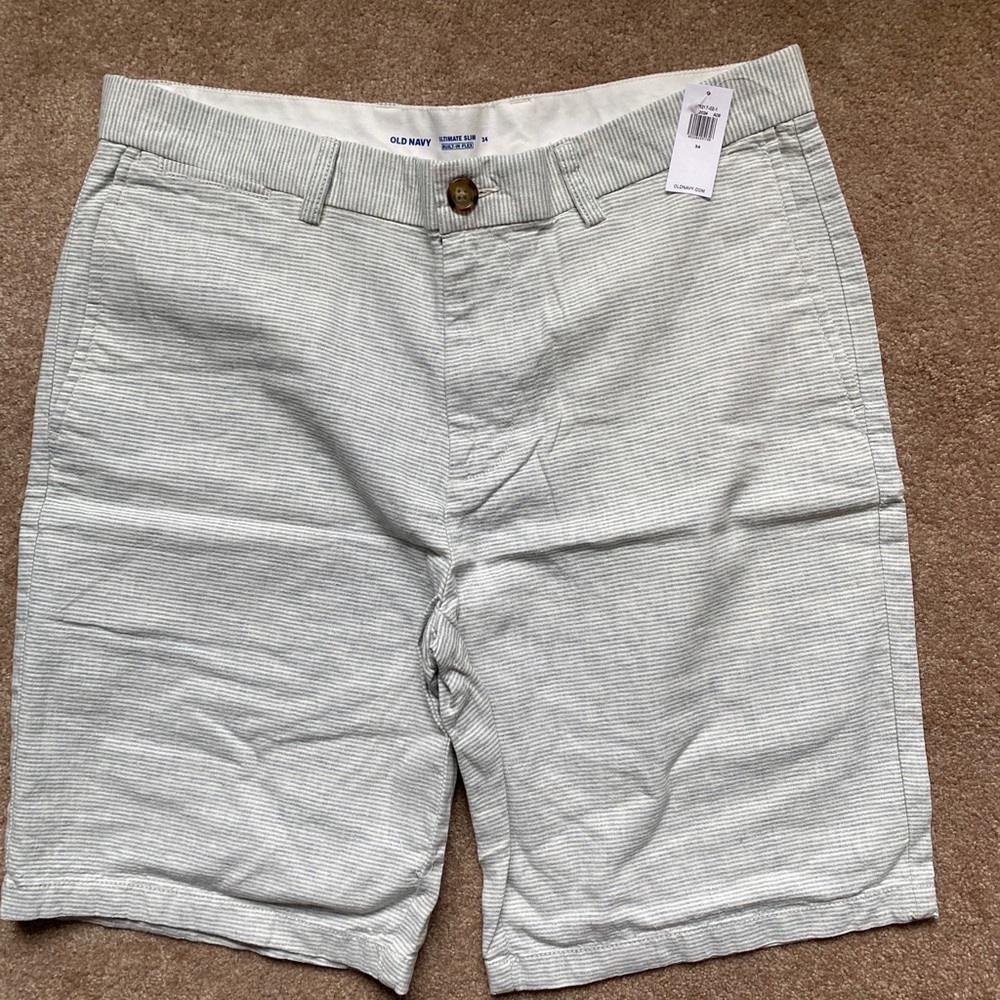 old navy ultimate slim 10" inseam shorts  Green NWT 34